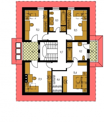 Floor plan of second floor - EXCLUSIV 230